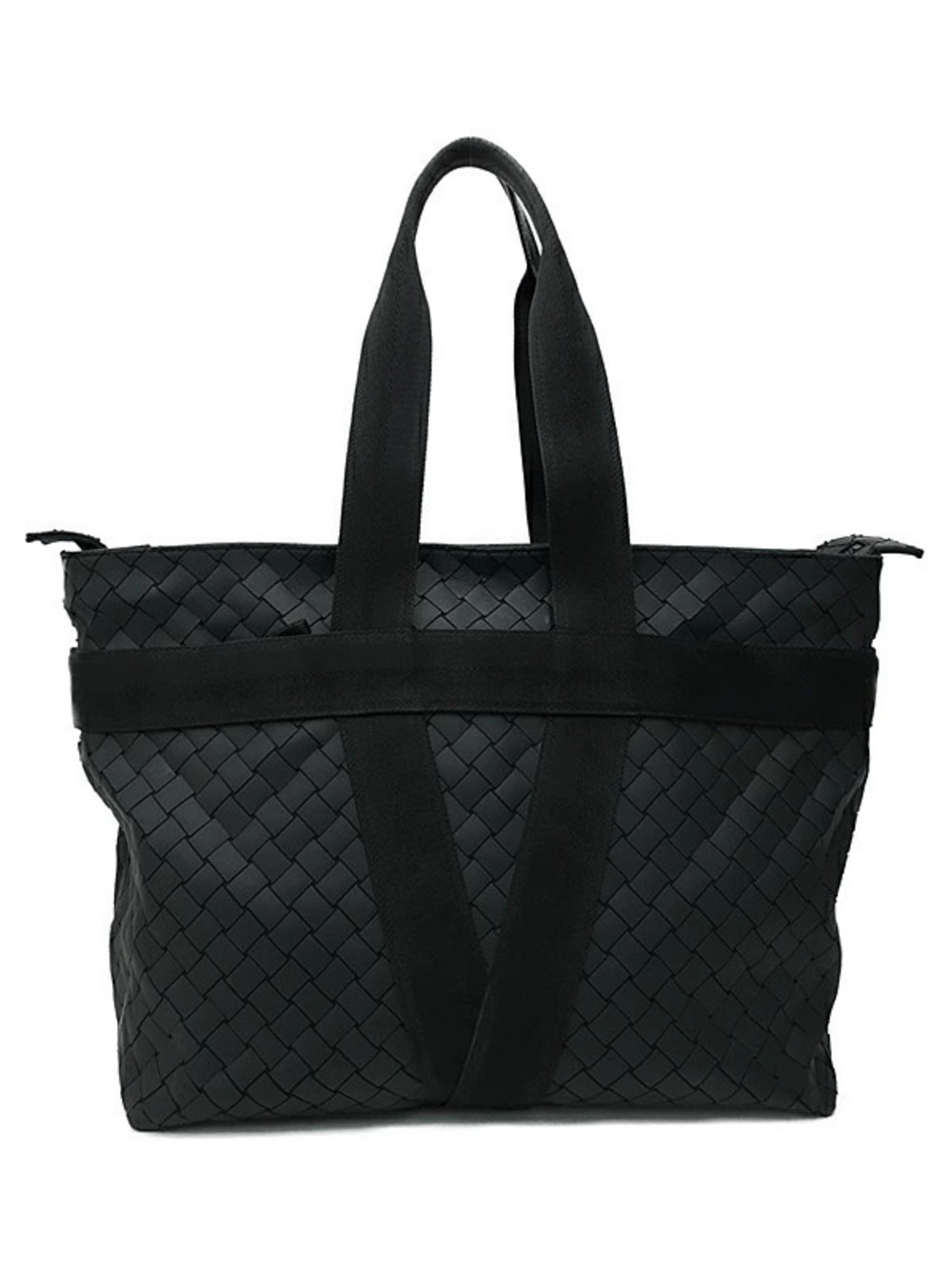 Bottega Veneta Rubber Tote Bag laser Intrecciato V ribbon Black